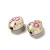 Flower Theme Printed Handmade Porcelain Beads LAMP-D303-06A-02-3