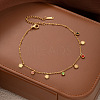 304 Stainless Steel Pave Colorful Cubic Zirconia Charm Anklets for Women FS-WG43DDA-10-1
