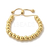 Rack Plating Brass Round Beaded Slider Bracelet for Women BJEW-B066-01A-02-2