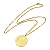 304 Stainlessa Steel Curb Chain Pendant Necklaces NJEW-H034-06G-2