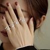 Rhodium Plated 925 Sterling Silver Initial Letter Open Cuff Ring JR852M-7