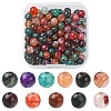 130Pcs Dyed Natural Multi-Color Agate Beads Strands G-YW0001-29A-1