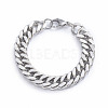 Tarnish Resistant Men's 304 Stainless Steel Diamond Cut Cuban Link Chain Bracelets X-BJEW-L673-002A-P-1