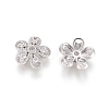 5-Petal Brass Micro Pave Clear Cubic Zirconia Bead Caps ZIRC-G153-41P-2