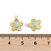 Synthetic Turquoise Flower Charms STAS-I325-143G-01-3