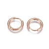 304 Stainless Steel Huggie Hoop Earrings EJEW-G272-02-10mm-RG-2