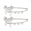 Bowknot 304 Stainless Steel Safety Pins Brooch Findings SA-CBA098D-12C-P-1