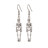 Skeleton Tibetan Style Alloy Dangle Earrings EJEW-JE05193-1