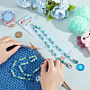 Acrylic Pendant Knitting Row Counter Chains with Random Glass Cabochon HJEW-AB00467-3