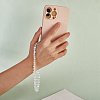 Round Synthetic Moonstone Beaded Mobile Straps HJEW-SW00042-01-5