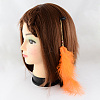 Dyed Feather Iron Snap Hair Clips PHAR-R119-01-2
