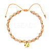 Bohemian Style Synthetic Sunstone Cube Braided Bead Bracelet YV1392-1-1