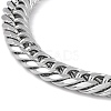 Tarnish Resistant 201 Stainless Steel Curb Chain Bracelet with 304 Stainless Steel Clasps for Men Women BJEW-M235-02E-P-2