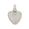 Brass Micro Pave Clear Cubic Zirconia Pendants KK-B099-01P-V-1