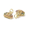 Brass Micro Pave Colorful Cubic Zirconia Charms KK-E068-VF131-3