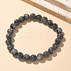 Natural Larvikite Bead Stretch Bracelets X-BJEW-K212-B-046-2