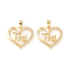 Brass Micro Pave Clear Cubic Zirconia Pendants X-ZIRC-Z007-12G-1
