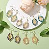 Natural & Synthetic Mixed Gemstone Chips Dangle Earrings EJEW-JE05695-01-2