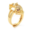 Rack Plating Dragon Brass Micro Pave Cubic Zirconia Adjustable Ring Components KK-Q819-07G-3