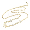 Brass Pave Cubic Zirconia Flower Pendant Necklaces NJEW-C121-04E-G-4