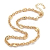 Brass Oval Link Chain Necklaces for Women NJEW-F329-01G-4