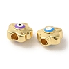 Brass Enamel Beads KK-R162-053G-2