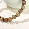 Natural Sandalwood Rond Bead Stretch Braclets for Men Women PW-WG55664-03-4