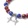Round Glass Beaded Stretch Bracelets BJEW-JB12648-3