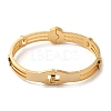 Flat Round Enamel 304 Stainless Steel Bangles for Women BJEW-F474-33G-3