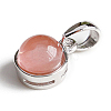 Cherry Quartz Glass Half Round Charms G-NH0001-12A-2