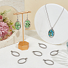 10Pcs 304 Stainless Steel Open Back Bezel Oval Pendants PALLOY-UN00038-2