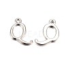 Platinum Plated Alloy Letter Pendants PALLOY-J718-01P-Q-1