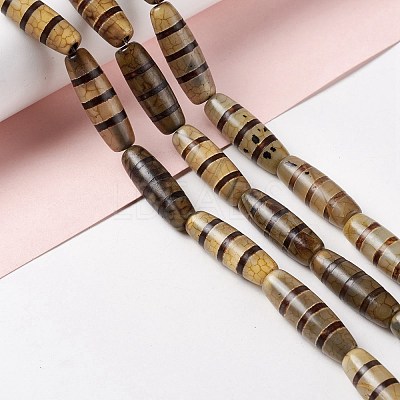 Tibetan Style dZi Beads Strands G-A024-01A-1
