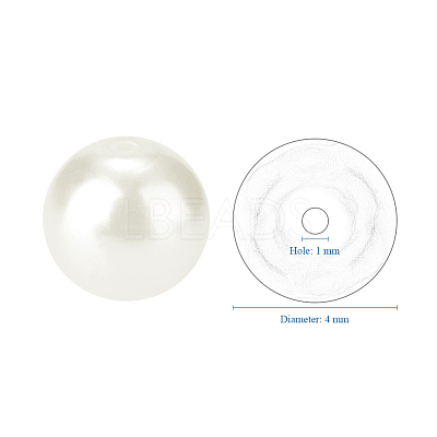 Pearlized Eco-Friendly Dyed Glass Pearl Round Bead HY-PH0002-04-B-1