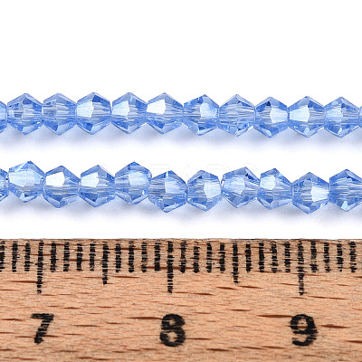 Transparent Electroplate Glass Beads Strands EGLA-A039-T2mm-A07-1