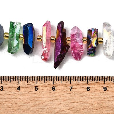 Electroplated Natural Quartz Crystal Beads Strands X-G-F800-F09-1