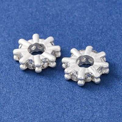Brass Micro Pave Cubic Zirconia European Beads KK-C157-09B-S-1