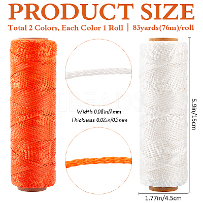 2 Colors Flat Nylon Braided Cords NWIR-GF0001-05-1