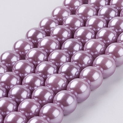 Eco-Friendly Dyed Glass Pearl Round Beads Strands HY-A002-8mm-RB056-1