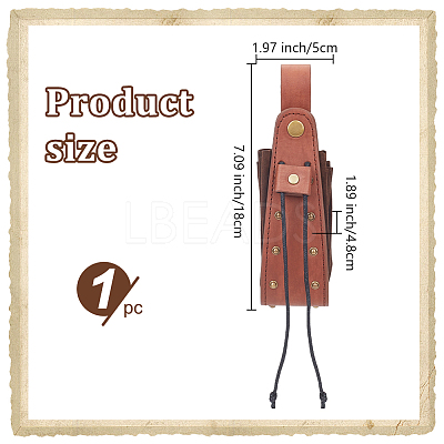 Medieval PU Leather Waist Belt Pouches with Alloy Rivets AJEW-WH0678-30A-1