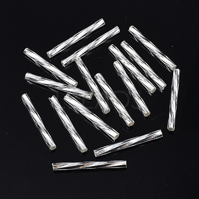 Opaque Glass Twisted Bugle Beads SEED-T005-15-B01-1