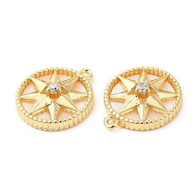 Brass Micro Pave Cubic Zirconia Charms KK-F855-12G-1