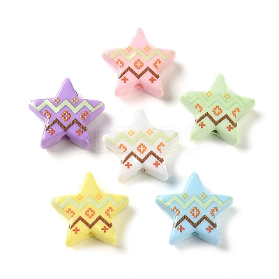 Opaque Printed Acrylic Beads AC-CBA6251-07-1