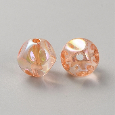 Plating Acrylic Beads OACR-WH20006-01G-1