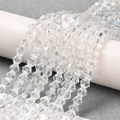 Transparent Electroplate Glass Beads Strands EGLA-A039-T4mm-B13-1