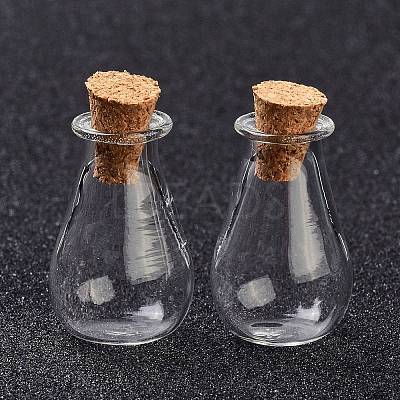 Glass Cork Bottles Ornament LS-AJEW-O032-02F-1