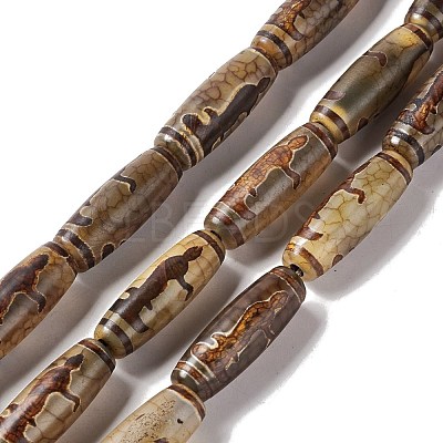 Tibetan Style dZi Beads Strands G-A024-01F-1