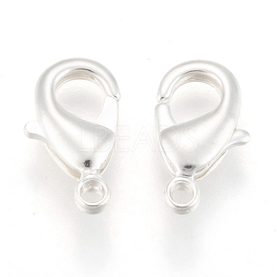 Silver Color Plated Brass Lobster Claw Clasps X-KK-902-S-NF-1
