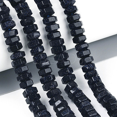 Synthetic Blue Goldstone Beads Strands G-N357-14A-01-1