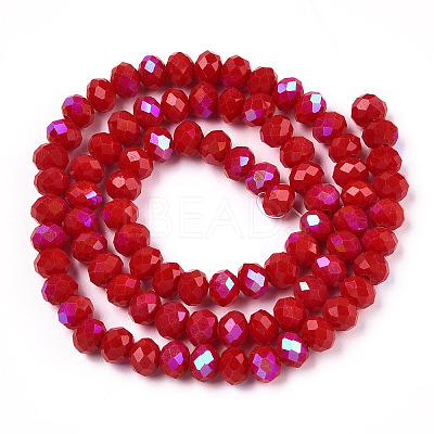 Electroplate Opaque Solid Color Glass Beads Strands EGLA-A034-P2mm-L21-1